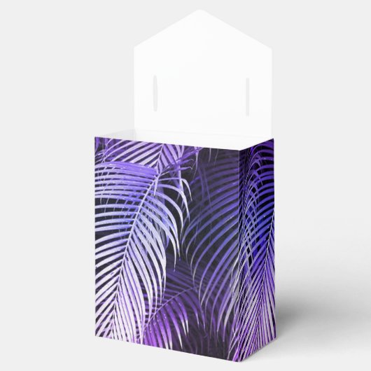 Tropical Lila Palm Blätter Zelt Gefallen Box Geschenkschachtel (Geöffnet)
