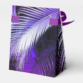 Tropical Lila Palm Blätter Zelt Gefallen Box Geschenkschachtel (Rückseite)
