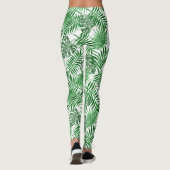 Tropical Lime Green Summer Palmtree Leafs Muster Leggings (Rückseite)