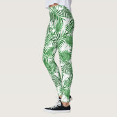 Tropical Lime Green Summer Palmtree Leafs Muster Leggings (Links)