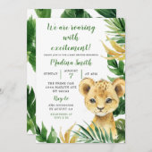 Tropical Lion Cub Boy Baby Shower Einladung (Vorne/Hinten)