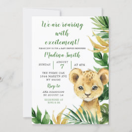 Tropical Lion Cub Boy Baby Shower Einladung