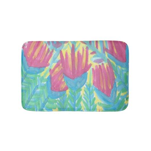 Tropical Lotus Garden Bath Mat Badematte (Vorderseite)