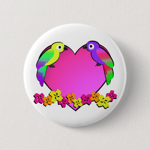 Tropical Love Birds Button