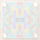 Tropical Lovebird farbenfrohe Glasfliesen nach Maß Glasuntersetzer (Rückseite)