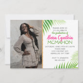 Tropical Luau Abschluss 2 Foto Einladung (Vorderseite)