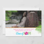 Tropical Luau Abschluss 2 Foto Einladung (Rückseite)