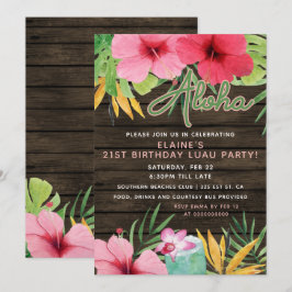 Tropical LUAU Adult Birthday Party Einladung