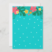 Tropical Luau Aloha 40. Geburtstag Einladung (Rückseite)