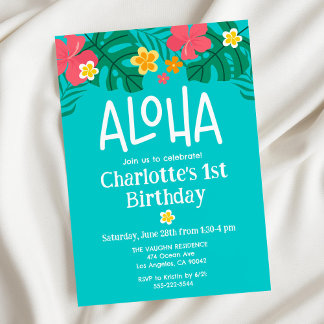 Tropical Luau Aloha Birthday Einladung