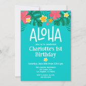 Tropical Luau Aloha Birthday Einladung (Vorderseite)