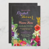 Tropical Luau Aloha Chalk Brautparty Dinner Einladung (Vorne/Hinten)