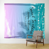 Tropical Luau Aquamarin Pink Sweet 16 Geburtstag H Wandteppich (Beispiel (Horizontal))