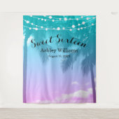 Tropical Luau Aquamarin Pink Sweet 16 Geburtstag H Wandteppich (Vorderseite)