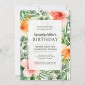 Tropical Luau Birthday Pool Party Einladung (Vorderseite)