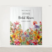 Tropical Luau Brautparty BegrüßungsHintergrundinfo Wandteppich (Vorderseite)