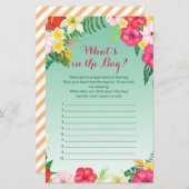 Tropical Luau Brautparty Game DRUCKT (Vorne/Hinten)