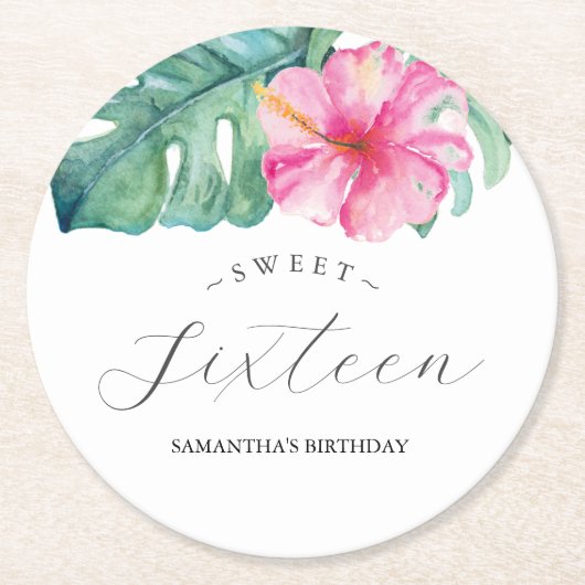 Tropical Luau Custom Untersetzer (Vorderseite)