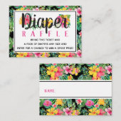 Tropical Luau Diaper Raffle Ticket, BOHO Begleitkarte (Vorne/Hinten)