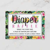 Tropical Luau Diaper Raffle Ticket, BOHO Begleitkarte (Vorderseite)
