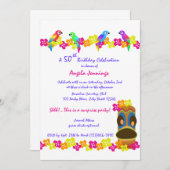 Tropical Luau Einladung (Vorne/Hinten)