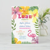 Tropical Luau Engagement Party Einladung (Stehend Vorderseite)