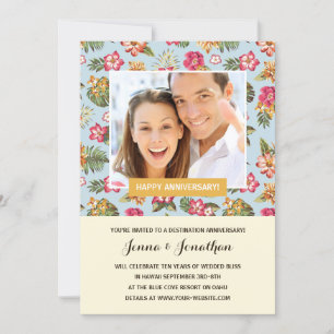 Tropical Luau Foto Jubiläum Party Einladung