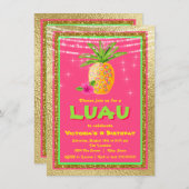 Tropical Luau Geburtstagsparty Einladung (Vorne/Hinten)