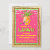Tropical Luau Geburtstagsparty Einladung (Vorderseite)