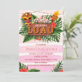 Tropical Luau Girl Einladung zum Geburtstag (Stehend Vorderseite)