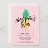 Tropical Luau Graduation Party Einladung in Rosa (Vorderseite)