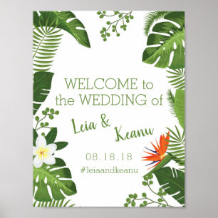Tropical Luau Hawaiian Beach Wedding Willkommensze Poster