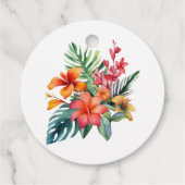Tropical Luau Hawaiian Brautparty Geschenkanhänger (Rückseite)
