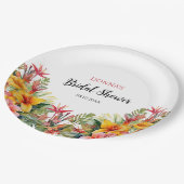 Tropical Luau Hawaiian Brautparty Pappteller (Schrägansicht)