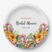 Tropical Luau Hawaiian Brautparty Pappteller (Vorderseite)