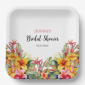 Tropical Luau Hawaiian Brautparty Pappteller (Vorderseite)