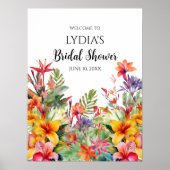 Tropical Luau Hawaiian Brautparty Willkommen Poster (Vorne)