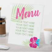 Tropical Luau Hawaiian Editable Menu Party Sockelschild (In Situ)