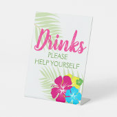 Tropical Luau Hawaiian Hibiskus Drinks Table Party Sockelschild