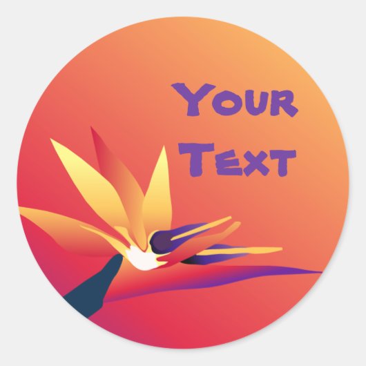 Tropical Luau Party Bird-of-Paradise Blume S Runder Aufkleber (Vorderseite)