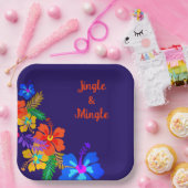 Tropical Luau Party Hibiskus Custom Wording Pappteller (Party)