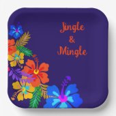 Tropical Luau Party Hibiskus Custom Wording Pappteller (Vorderseite)