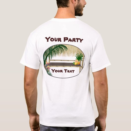 Tropical Luau Party Tiki Hut Bar Mens T - Shirt (Rückseite)