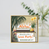 Tropical Luau Party Tiki Hut Einladung (Stehend Vorderseite)
