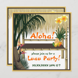 Tropical Luau Party Tiki Hut Einladung