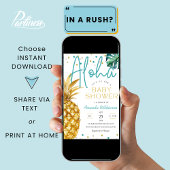 Tropical Luau Pineaple Beach Aloha Babydusche Einladung