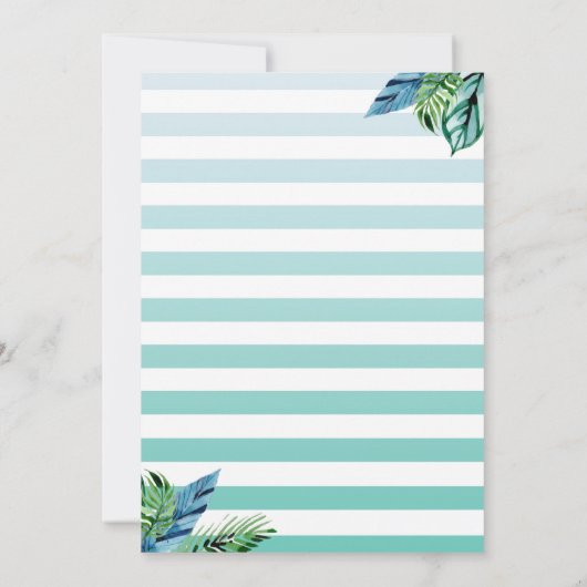 Tropical Luau Pineaple Beach Einladung zum Geburts (Rückseite)