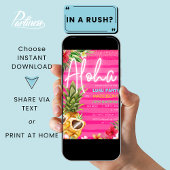 Tropical Luau Pineapse Beach Pink Girl Geburtstag Einladung