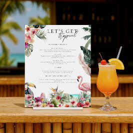 Tropical Luau Pool Party Drink Bar Sign Poster