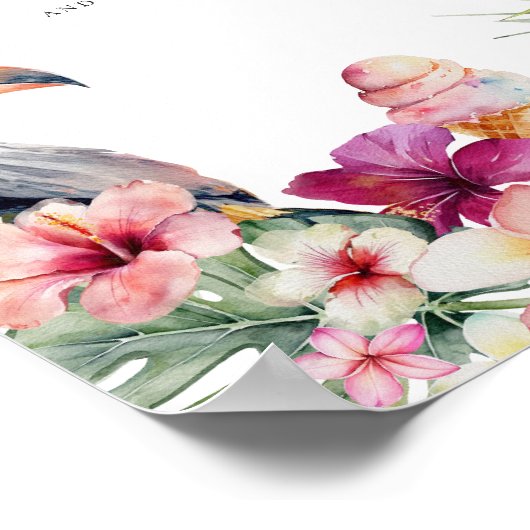 Tropical Luau Pool Party Drink Bar Sign Poster (Ecke)